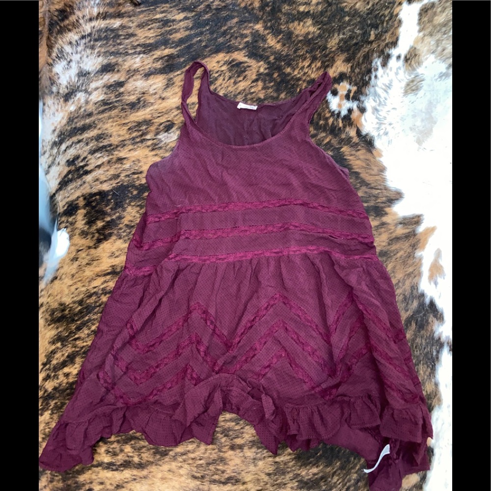 Burgundy Free People flowy tunic